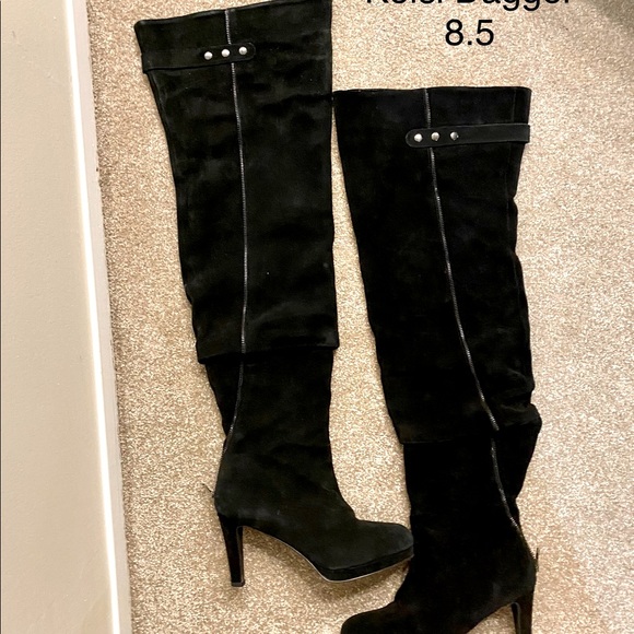 Kelsi Dagger Ebony Suede Over The Knee Boots - Picture 2 of 6